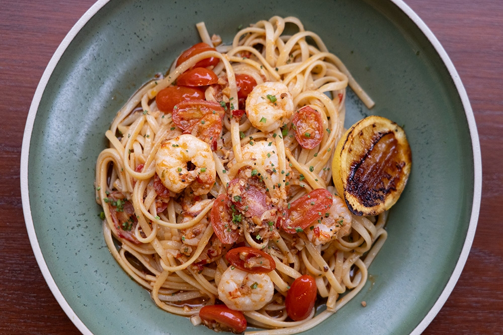 Prawn fettuccine at Gas Hound Kitchen & Bar