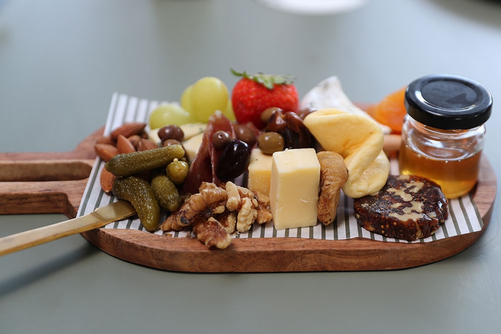 Cheese board at Grape & Grazing New Farm