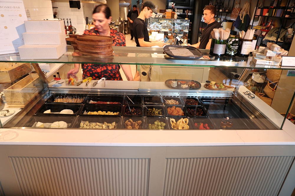 Cheese board bar at Grape & Grazing New Farm