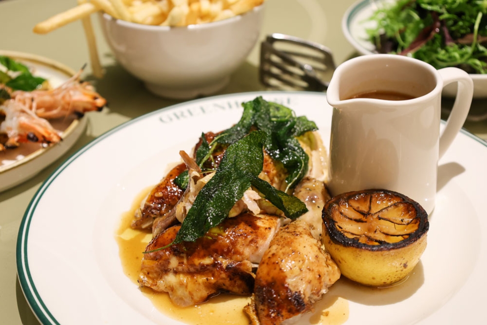 Rotisserie chicken at The Greenhouse Newstead