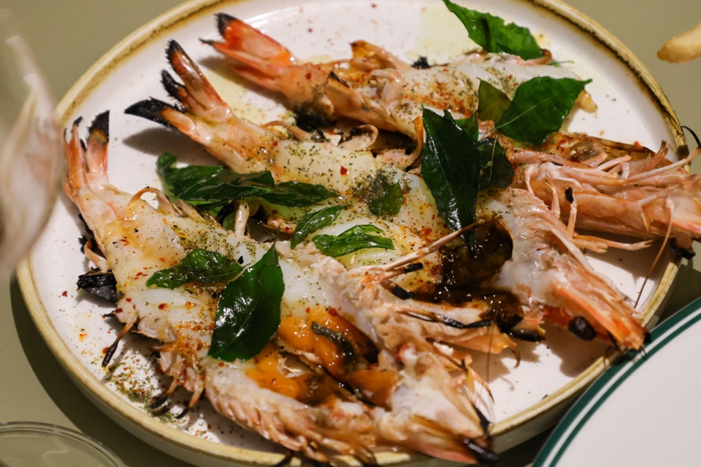 BBQ prawns at The Greenhouse Newstead