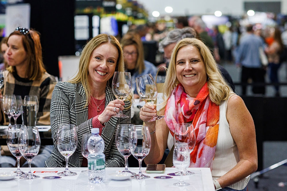 Women tasting wine at Good Food & Wine Show