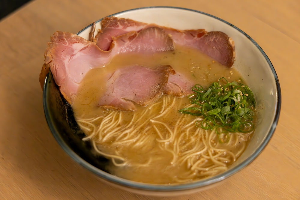 Bowl of classic tonkatsu ramen Hai Hai Ramen