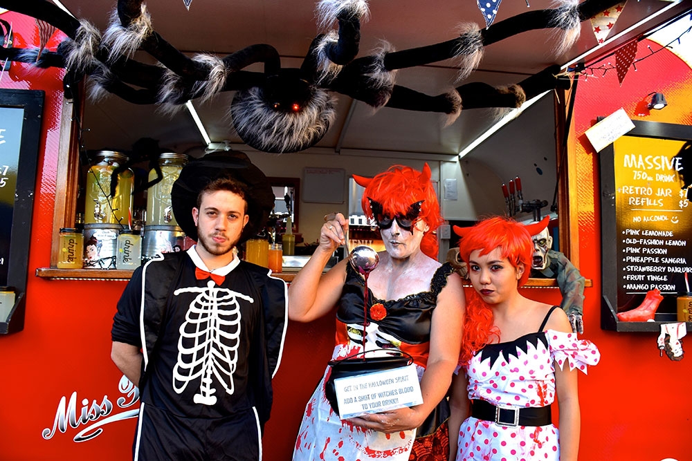 People dressed up Halloween at Eat Street Northshore