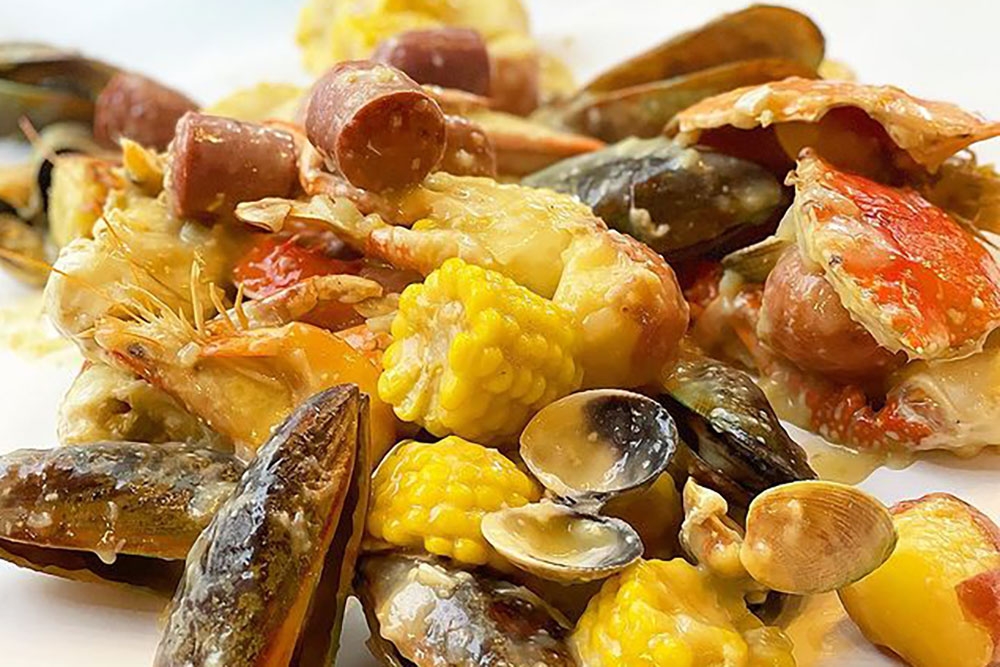 Seafood mix at Happy Crab Restaurant, Brisbane CBD
