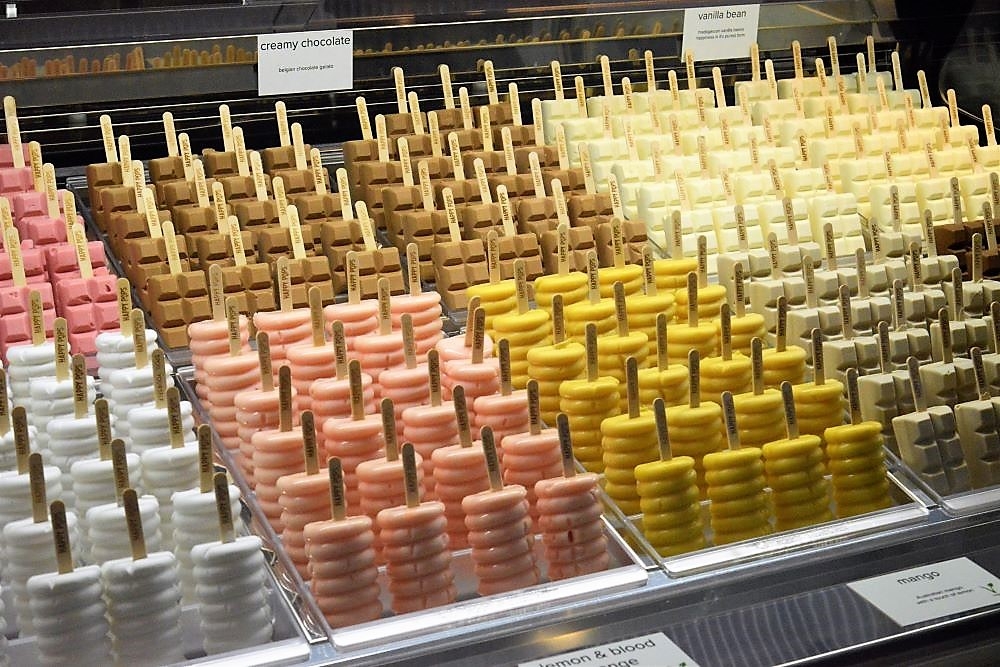Popsicles on display at Happy Pops South Bank 