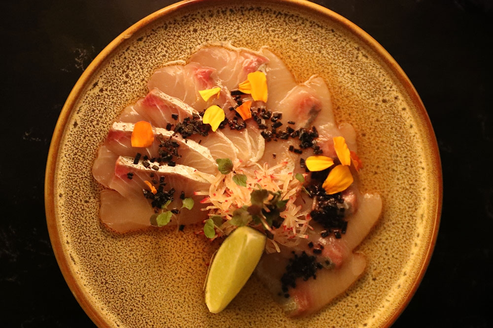 kingfish usuzukuri at Hideki