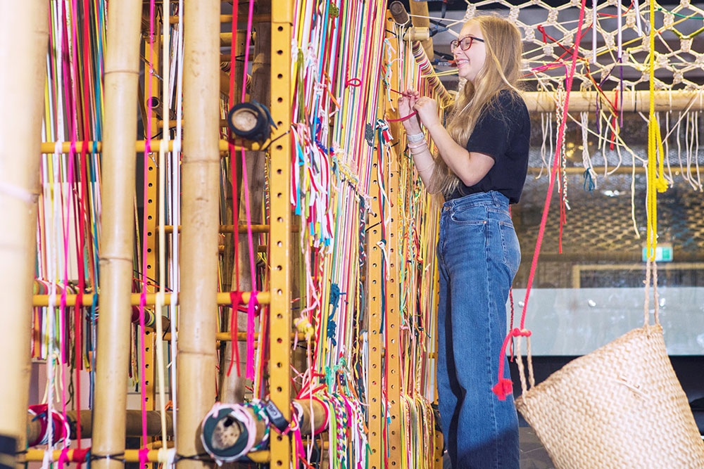 Giant loom at Make It Slow 