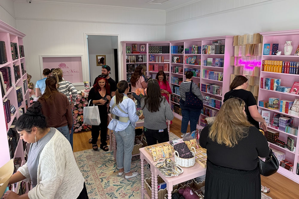 Customers inside Romancing the Novel New Farm