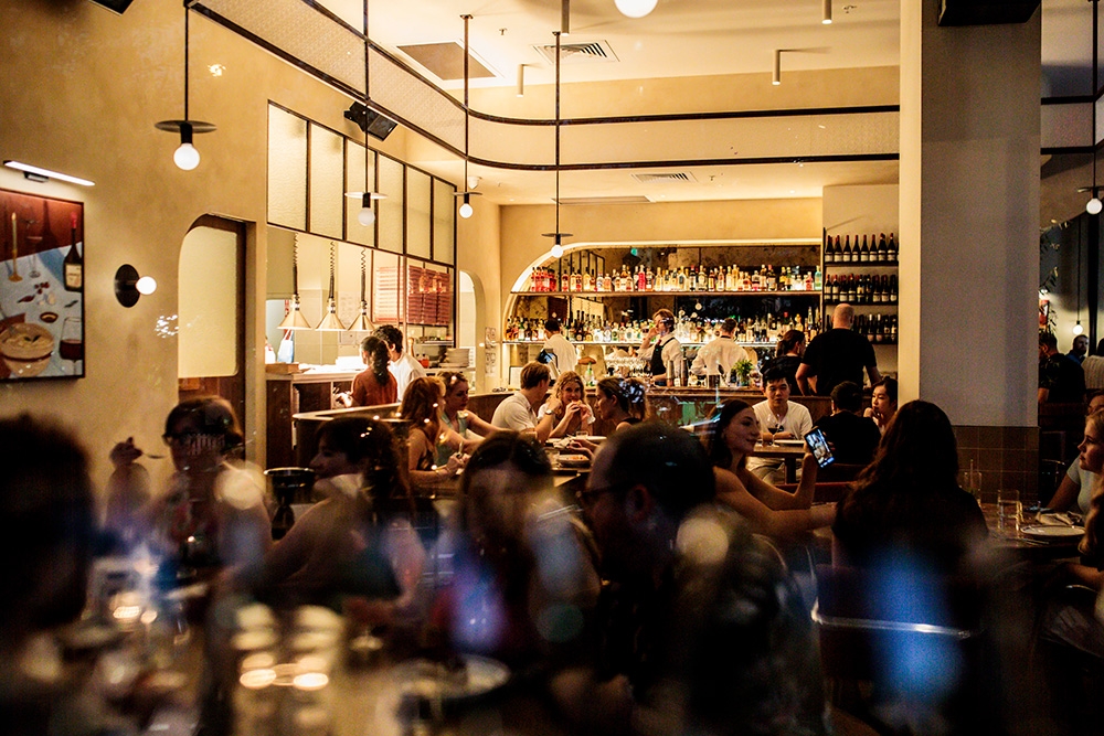 Interior of restaurant