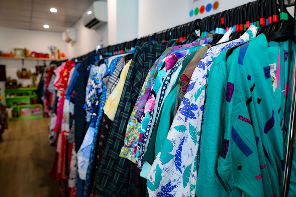 Rack of vintage clothing for sale at iKoniK Vintage Gaythorne