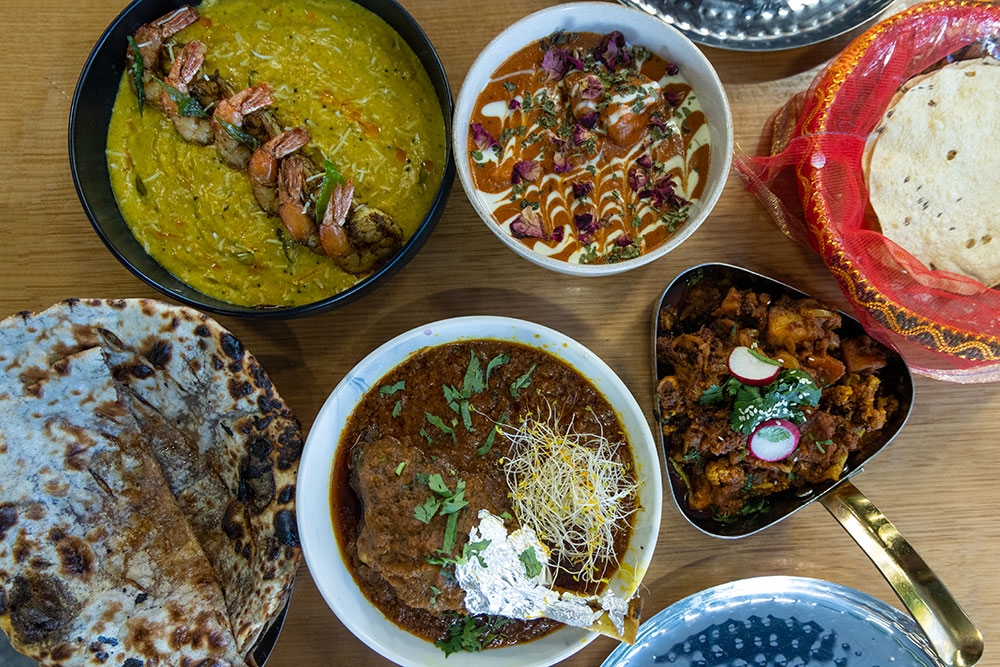 Selection of main dishes at Indian Room Milton