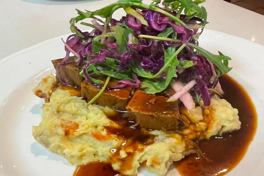 Austrian food on a plate at K & K Austrian Coffee House Sinnamon Park 