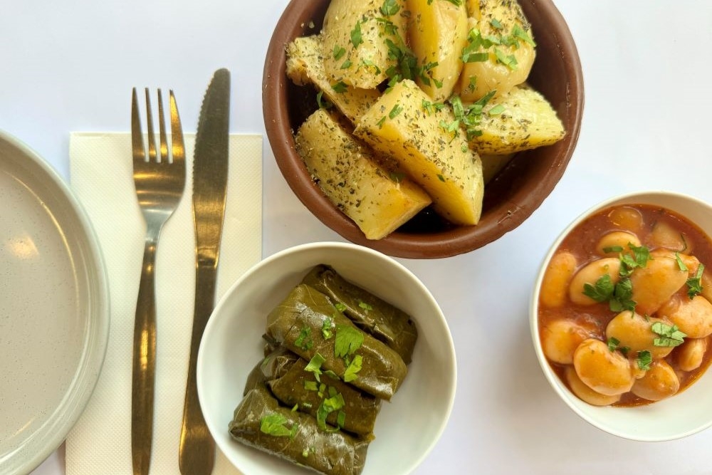 Small plates of Greek food at Kafe Meze, Graceville 