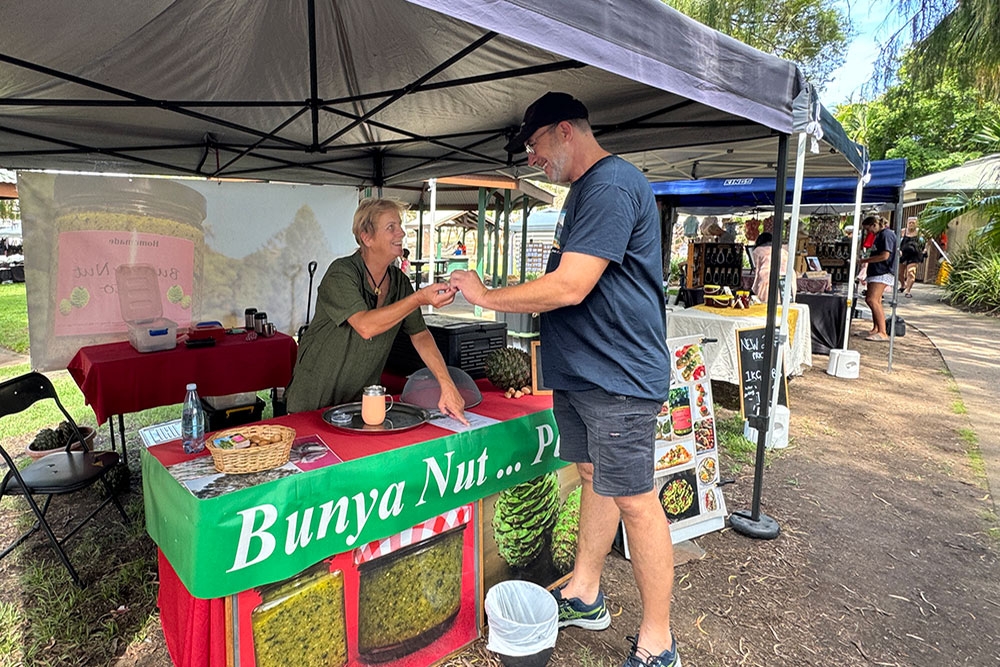 Stalls at Kenilworth Country Market, Kenilworth, Queensland, farmers markets, local honey, gin distillery, Mary Valley Country, weekend drive, craft markets, Australia, SE Qld, the great south east