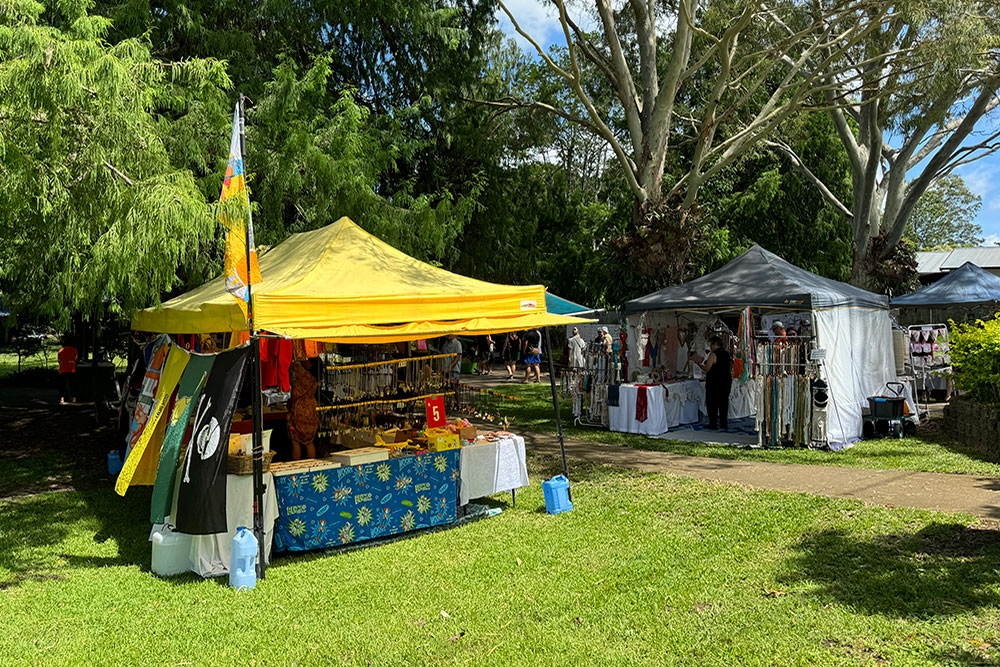 Stall at Kenilworth Country Market, Kenilworth, Queensland, farmers markets, local honey, gin distillery, Mary Valley Country, weekend drive, craft markets, Australia, SE Qld, the great south east