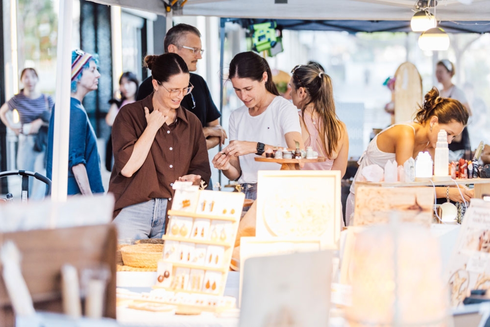 Ladies enjoying the King St Mother's Day Market