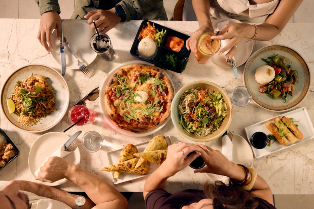 A spread of lunch share plates 