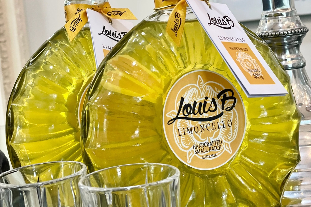 Limoncello bottles inside LouisB Bar Paddington 