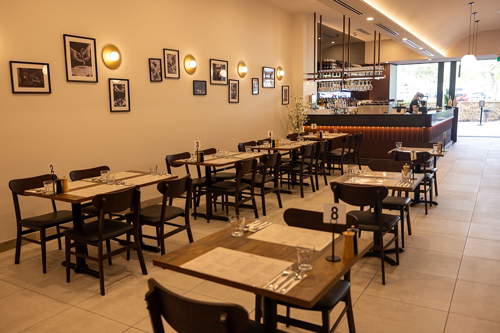 Interior seating at La Regina