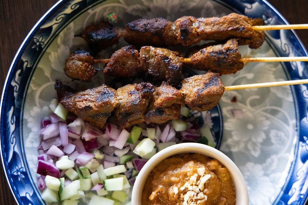 Beef satay skewers ar Lemak Kitchen & Bar