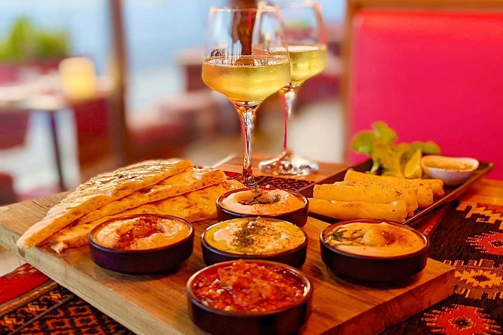 Selection of homemade dips at Little Aladdin Graceville
