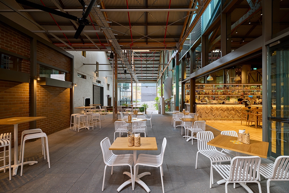 External dining area at Little Miss Sunshine Brisbane CBD