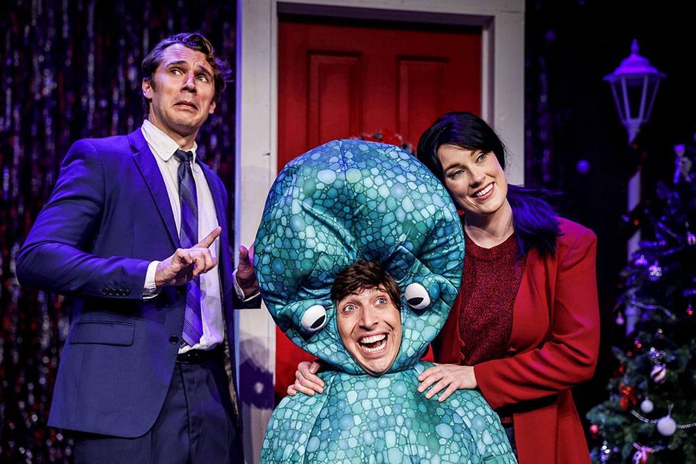 Cast members on stage at Love Actually? The Musical Parody