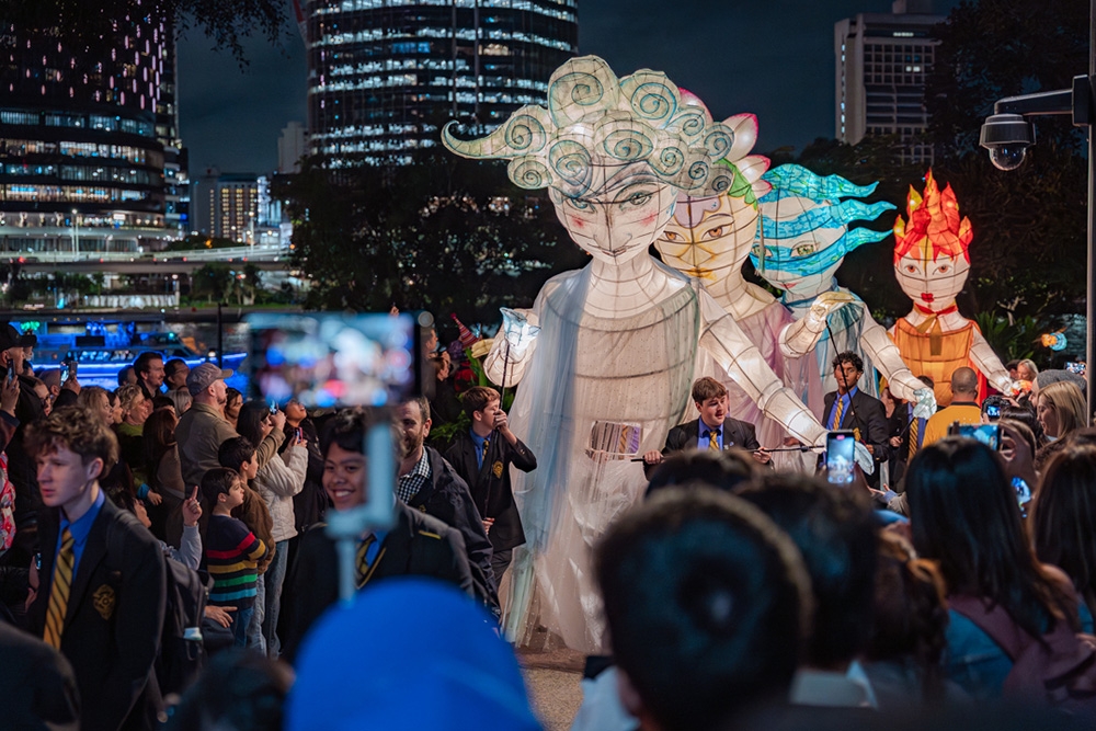 dancers at Luminous Lantern Parade South Bank
