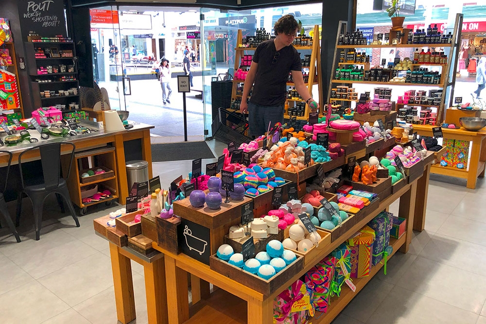 Lush Cosmetics, Brisbane, Queensland, skin care, vegan-friendly face wash, bath bombs, natural body lotions, pamper time, handmade soaps, exfoliating body scrubs, shop online or instore
