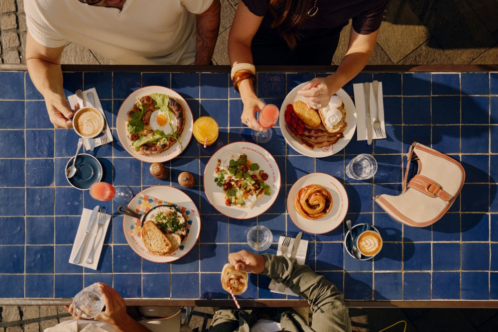 A spread of brunch plates