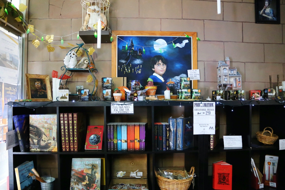 Harry Potter corner of The Mad Hatters Bookshop Manly