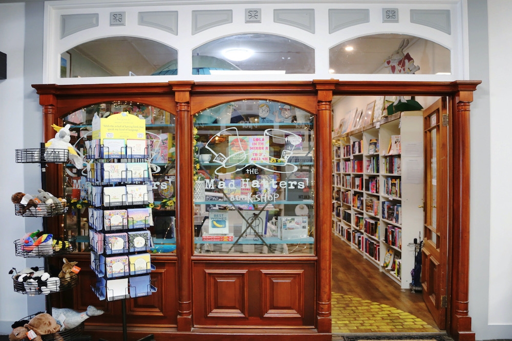 Entrance to The Mad Hatters Bookshop Manly