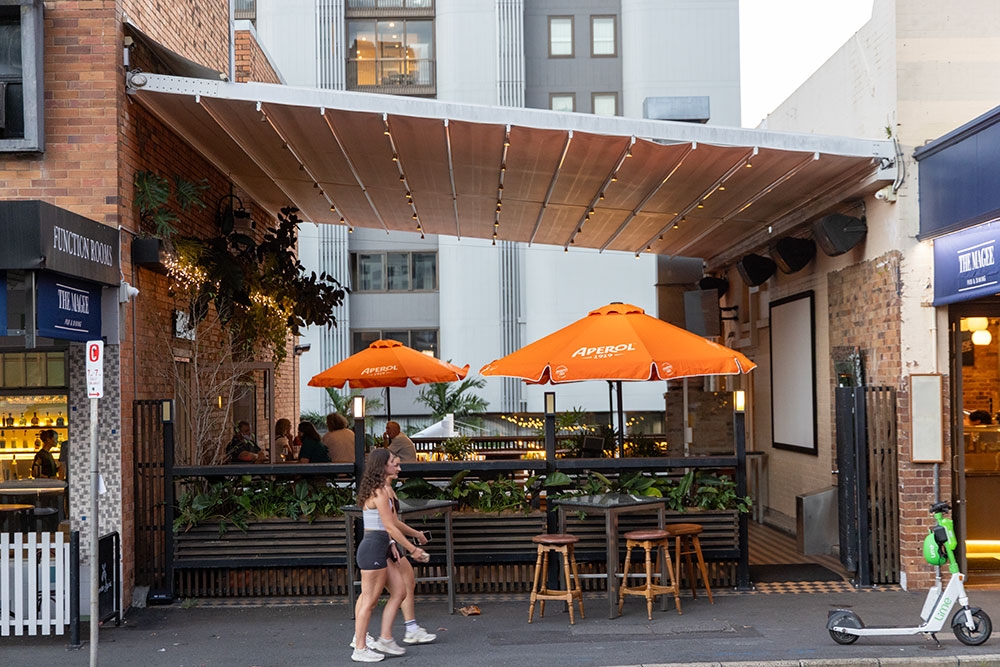 Street view of courtyard at The Magee Pub & Dining Fortitude Valley