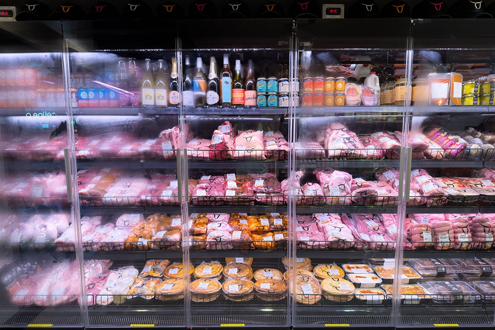 Shelves of meat inside Meat at Billy's