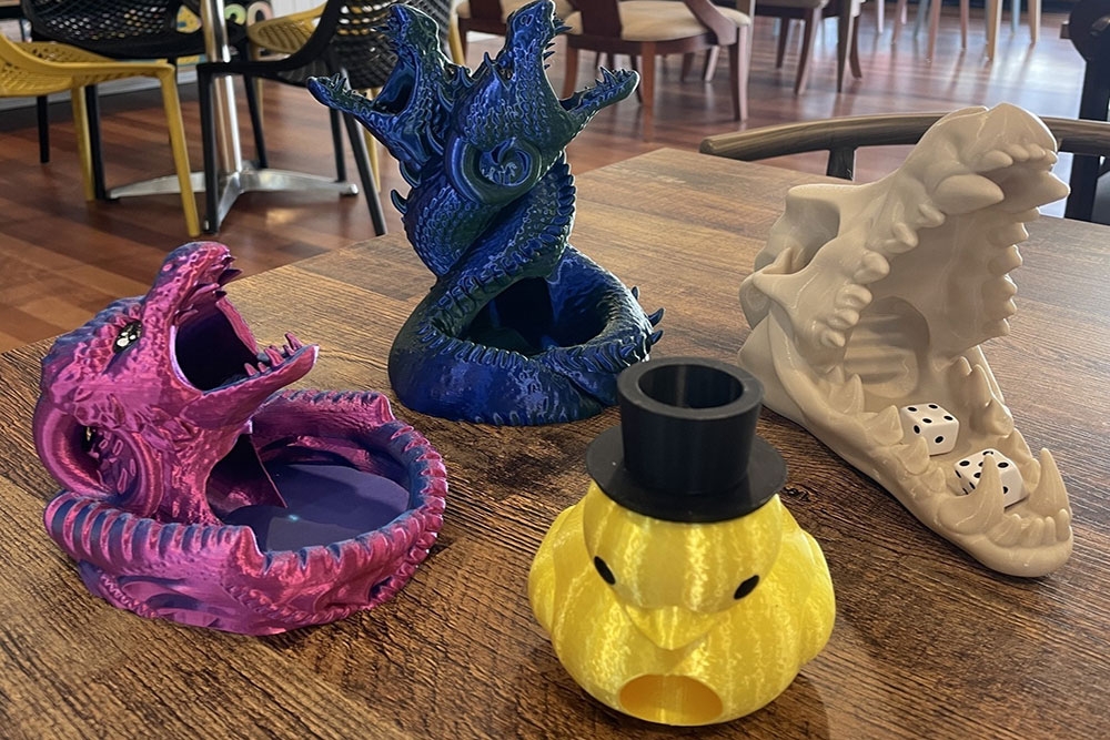 Decor on tables at Meeple & Mug West End