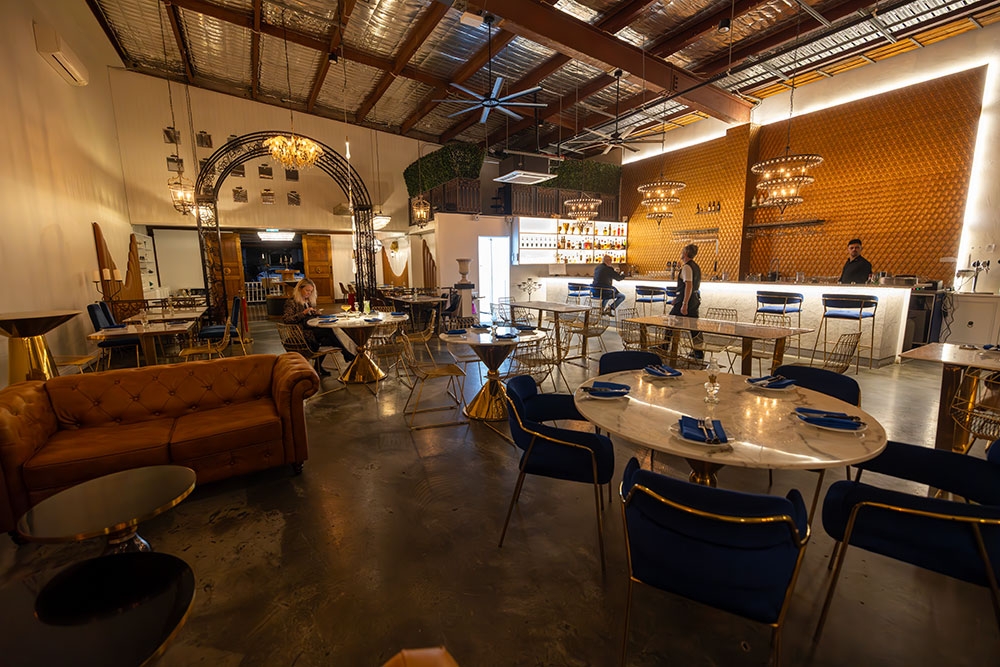 Seating and bar inside Miss Manhattan Newstead