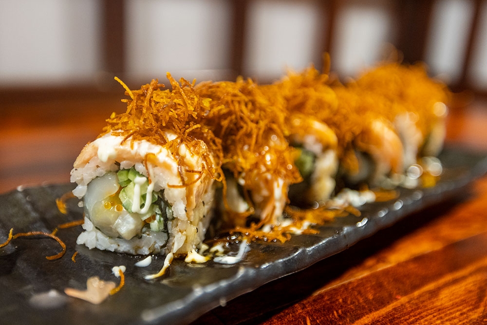 Japanese food on a plate at Mobo Japanese Kangaroo Point