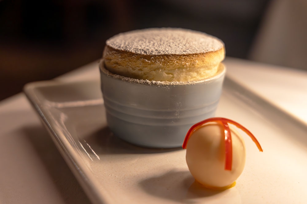 Passionfruit souffle at Montrachet Bowen Hills