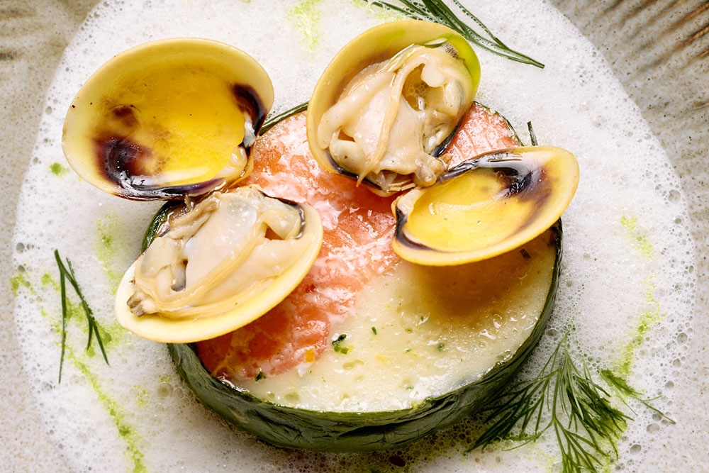dish on table at Montrachet