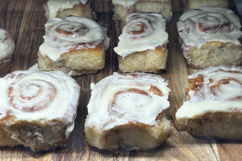 Cinnabuns on display at Mourning Roast