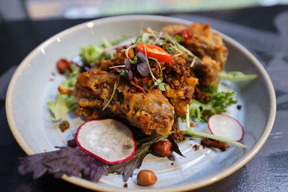 Plate of Asian street food at Mr Wabi Brisbane CBD