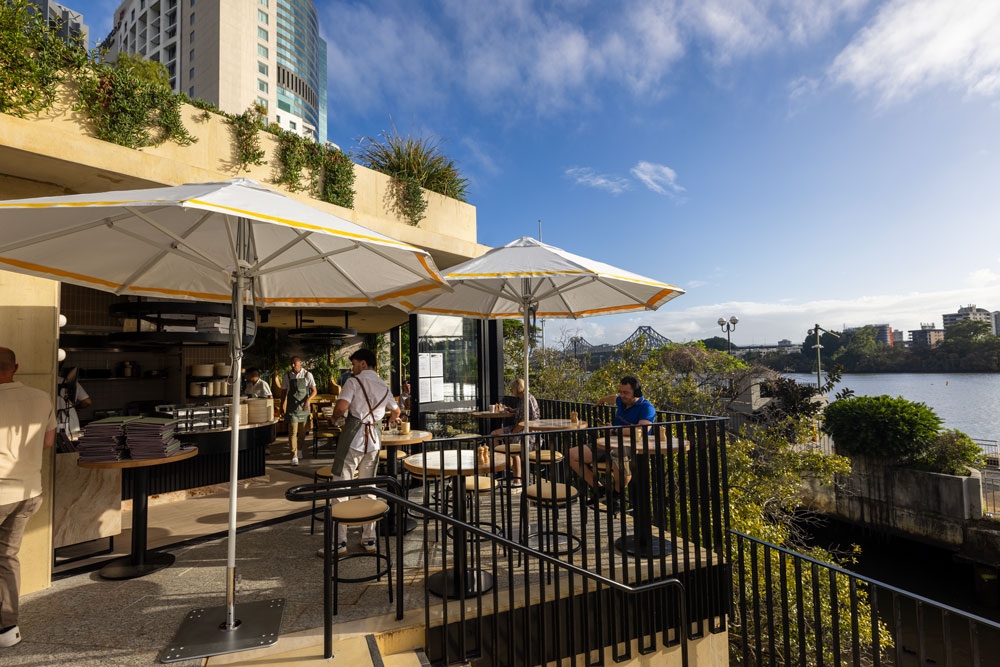 Mulga Bill's Cafe bar terrace at Kangaroo Point City Walk, Brisbane