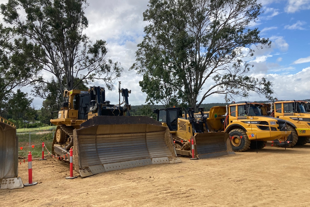 Earthmoving equipment at Planes, Trains And Autos 2026