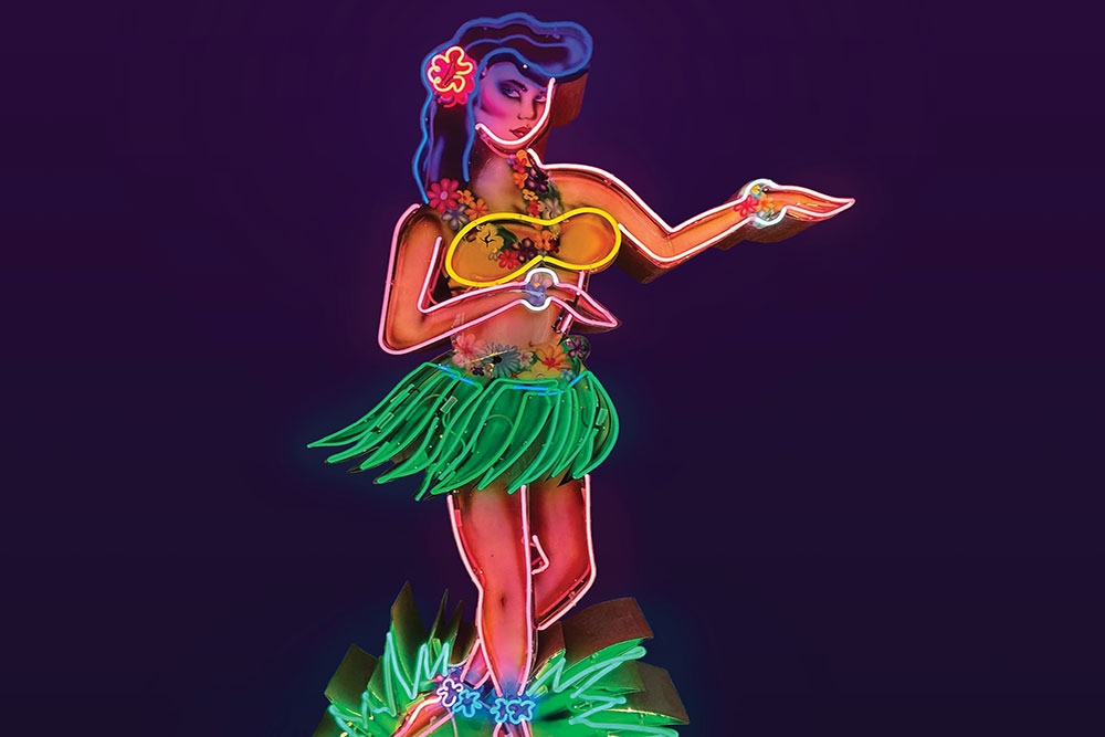 Hula girl neon: Shaky Shack Wahine, Burleigh Heads