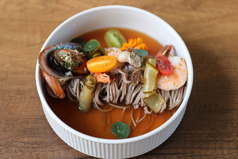 Grilled buckwheat noodles at NOS Bakehouse & Cafe Dutton Park