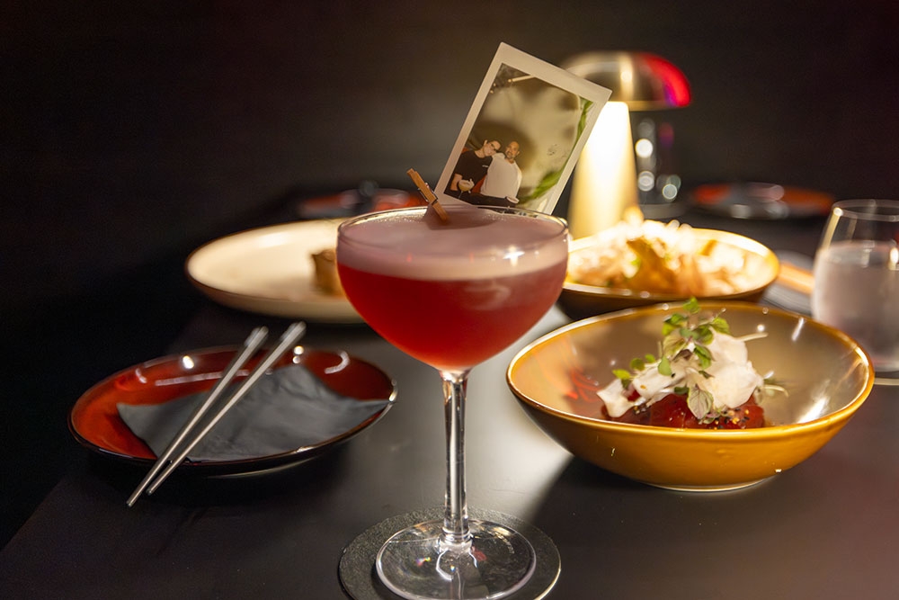 cocktail and tapas on table Night Market
