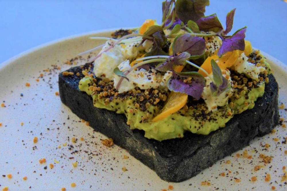 Food on a plate at Nodo, South Bank 