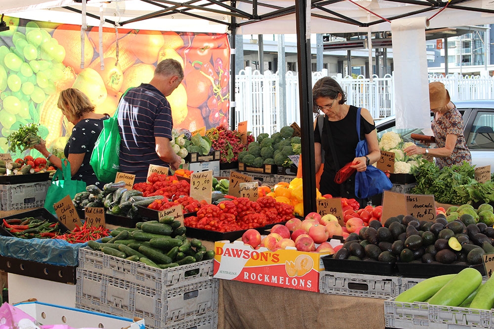 Vegetable stalls at Nundah Farmers Market