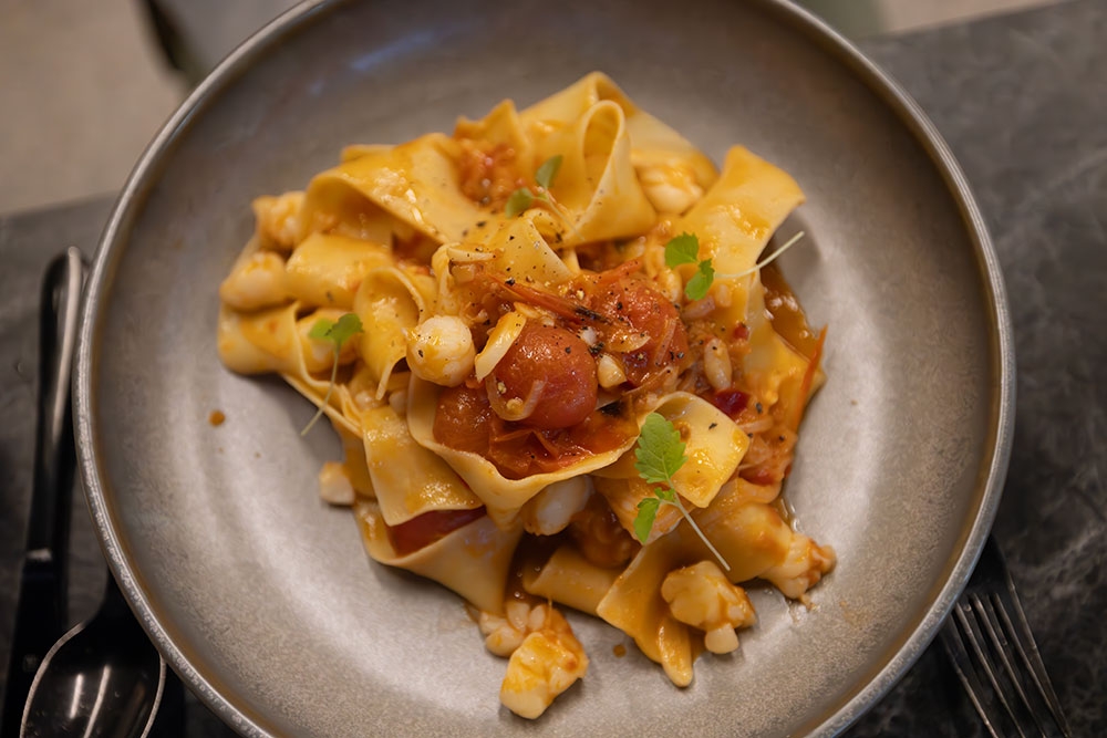 Australian bay lobster pasta at Osso Bar Italia